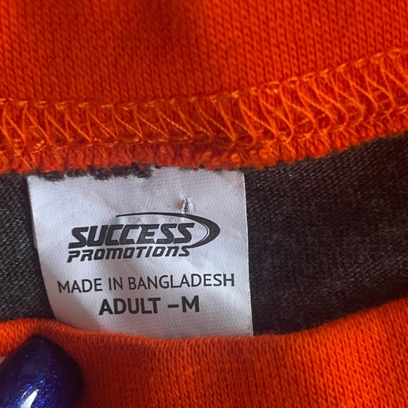 SF Giants Shirt Adult Medium Orange Gray Raglan Baseball MLB 2010 - Picture 7 of 12